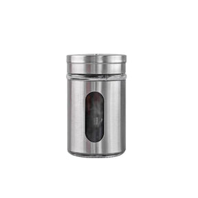 Kit 6 Porta Condimentos em Aço Inox e Vidro - Verona Decor - VERONA DECOR