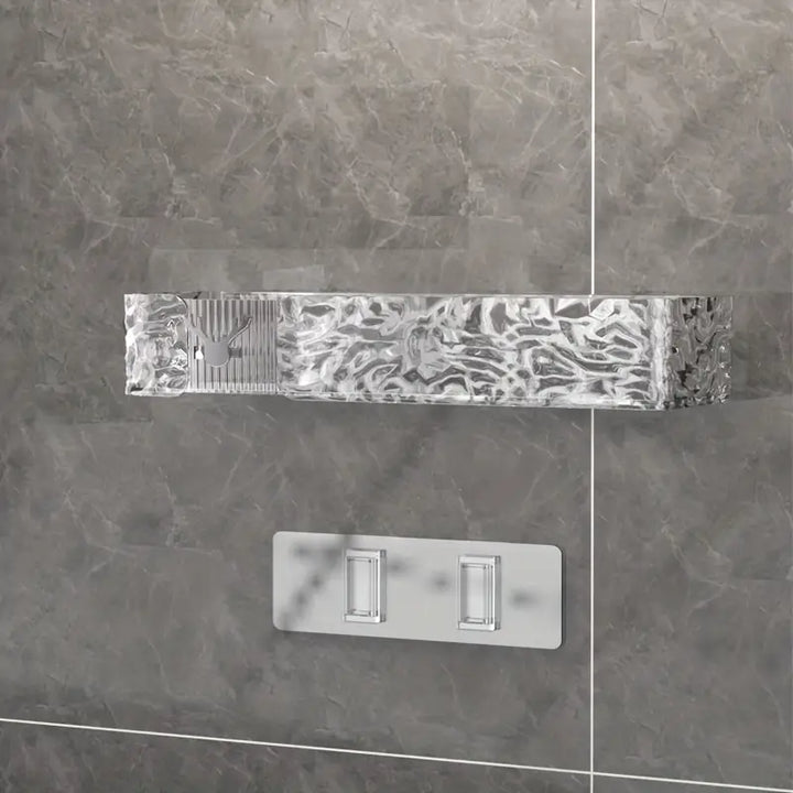 Kit 2 Prateleira Para Banheiro Em Acrílico Retangular Sem Furos - Verona Decor - VERONA DECOR