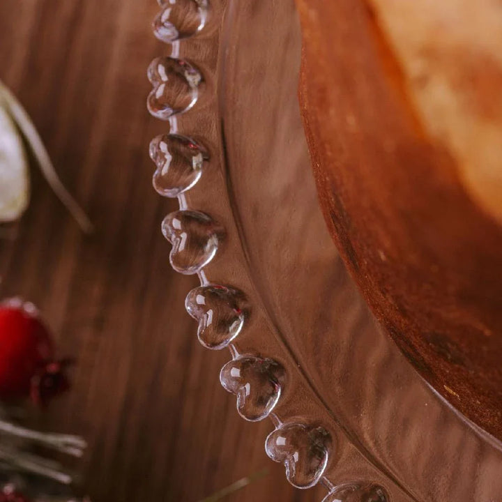 Prato de Bolo com Pé Boleira Porta Bolos e Doces Coração – Ideal para Festas e Aniversários - Verona Decor - VERONA DECOR