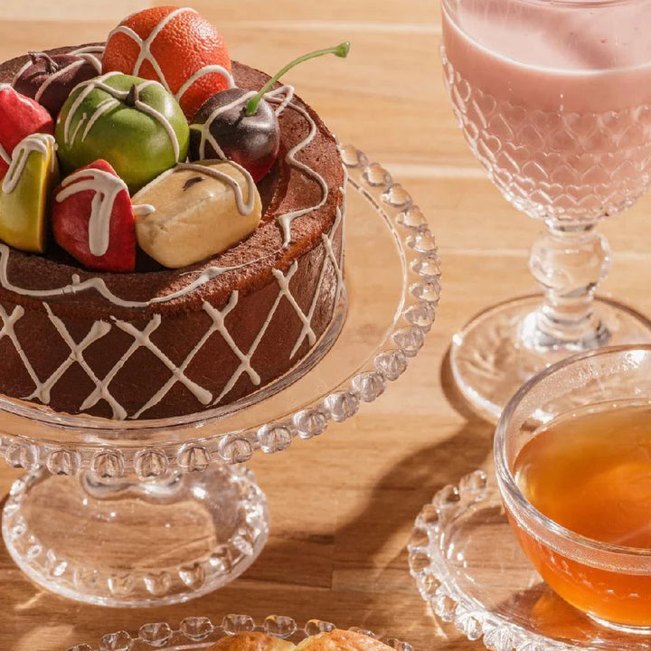 Prato de Bolo com Pé Boleira Porta Bolos e Doces Coração – Ideal para Festas e Aniversários - Verona Decor - VERONA DECOR