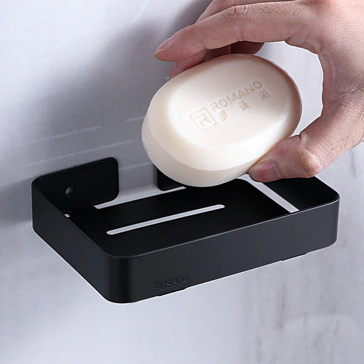 Saboneteira De Banheiro De Alumínio Preto - VERONA DECOR