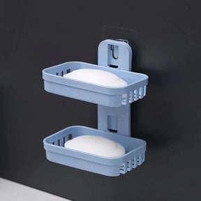 Saboneteira Dupla De Plastico Com Adesivo Parede - VERONA DECOR