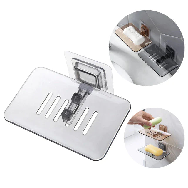 Suporte Porta Sabonete Vazado Transparente Parede Banheiro - VERONA DECOR