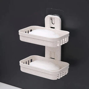 Saboneteira Dupla De Plastico Com Adesivo Parede - VERONA DECOR