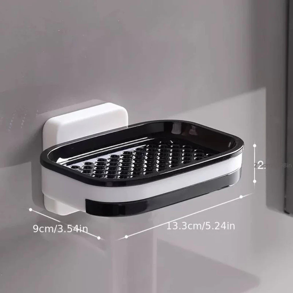 Saboneteira Adesiva de Parede Camada Dupla – Com Bandeja e Sem Perfuração - Verona Decor - VERONA DECOR