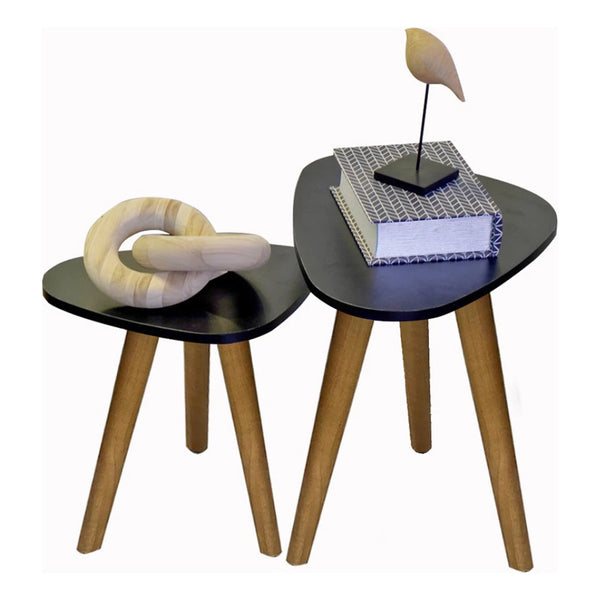 Mesas de Centro Tampo Orgânico Preta - Verona Decor