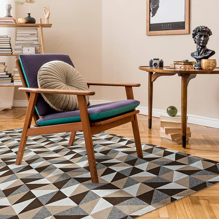 Tapete Para Sala Geométrico Caramelo 1,00x1,35m - Verona Decor