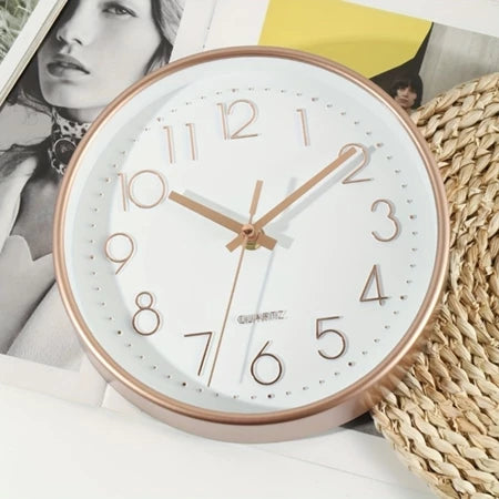 Relógio de Parede Moderno Ouro Rosê - Verona Decor