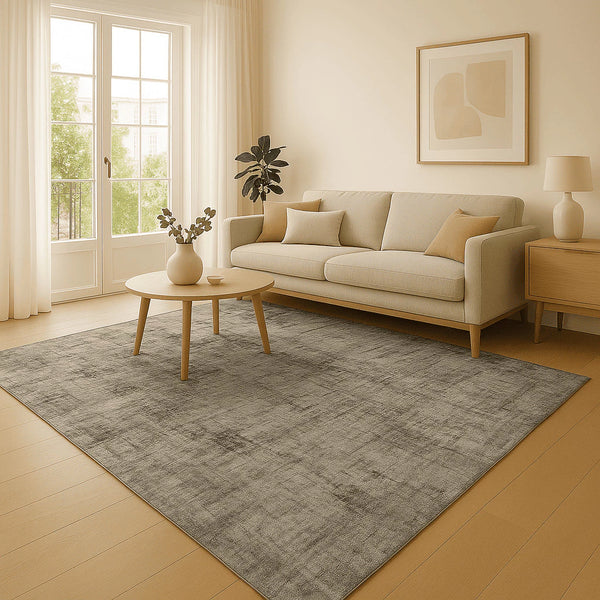 Tapete Para Sala Geométrico Branco e Cinza 1,00x1,35m - Verona Decor