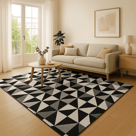 Tapete Para Sala Geométrico Xadrez 1,00x1,35m - Verona Decor