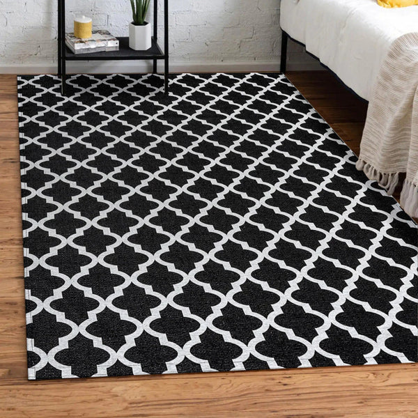 Tapete Para Sala Geométrico Arabesco Preto 2,50x2,00m - Verona Decor