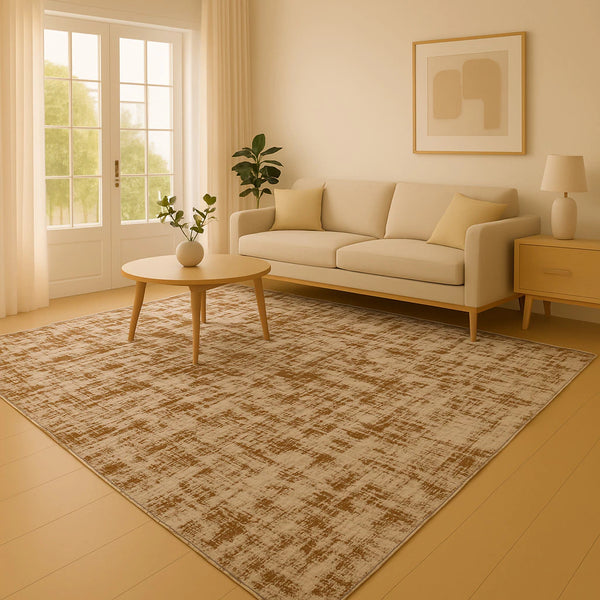 Tapete Para Sala Geométrico Branco e Marrom 3,00x2,00m - Verona Decor