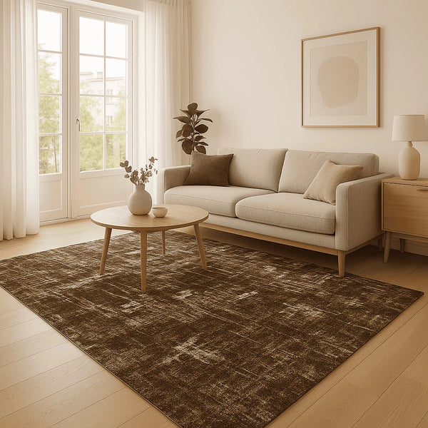 Tapete Para Sala Geométrico Marrom 1,00x1,35m - Verona Decor