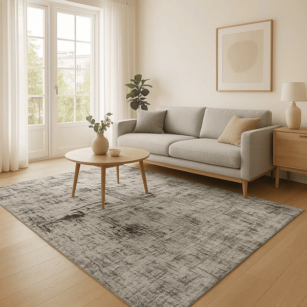 Tapete Para Sala Geométrico Branco e Preto 1,00x1,35m - Verona Decor