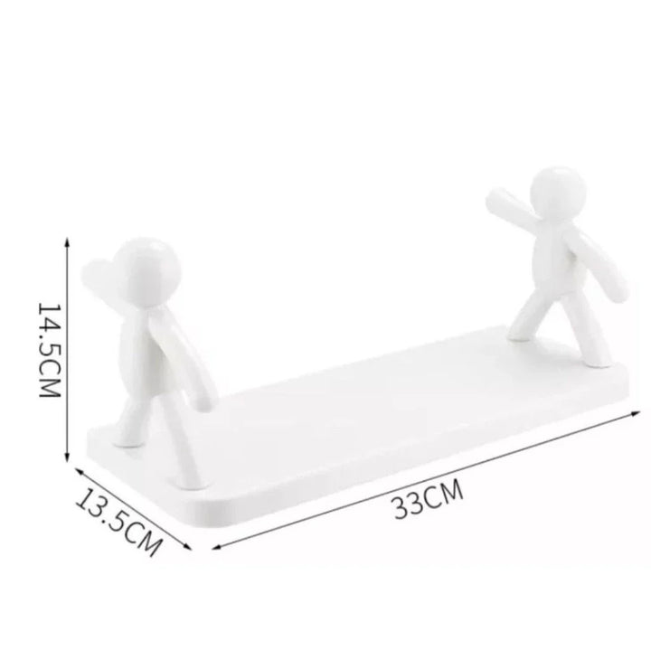 Kit 2 Suportes Organizador Cozinha Banheiro Plástico Com Adesivo - Verona Decor - VERONA DECOR