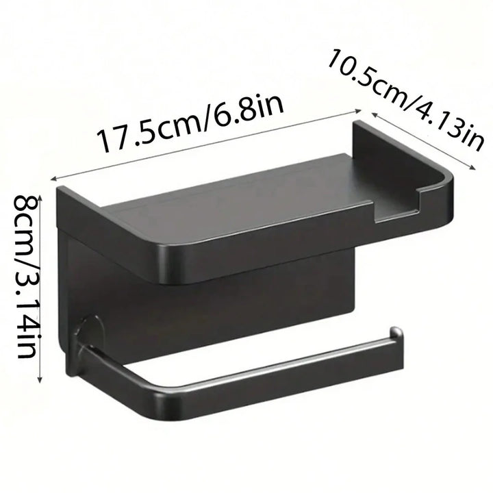 Suporte Banheiro Porta Papel Higiênico Preto - Verona Decor - VERONA DECOR