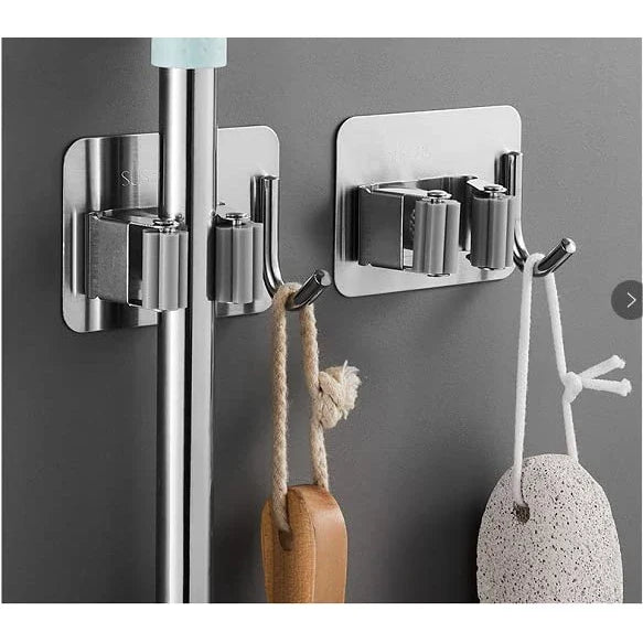 Kit 4 Suporte Metal Gancho Para Pendurar Vassoura Rodo Utensilios - VERONA DECOR