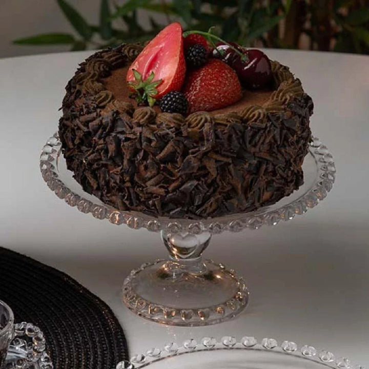 Prato de Bolo com Pé Boleira Porta Bolos e Doces Coração – Ideal para Festas e Aniversários - Verona Decor - VERONA DECOR