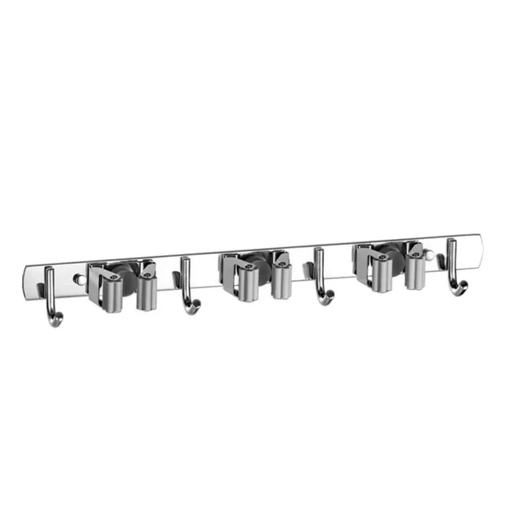 Suporte de Parede Multiuso para Vassouras – Organizador de Ambiente em Aço Inox - Verona Decor - VERONA DECOR