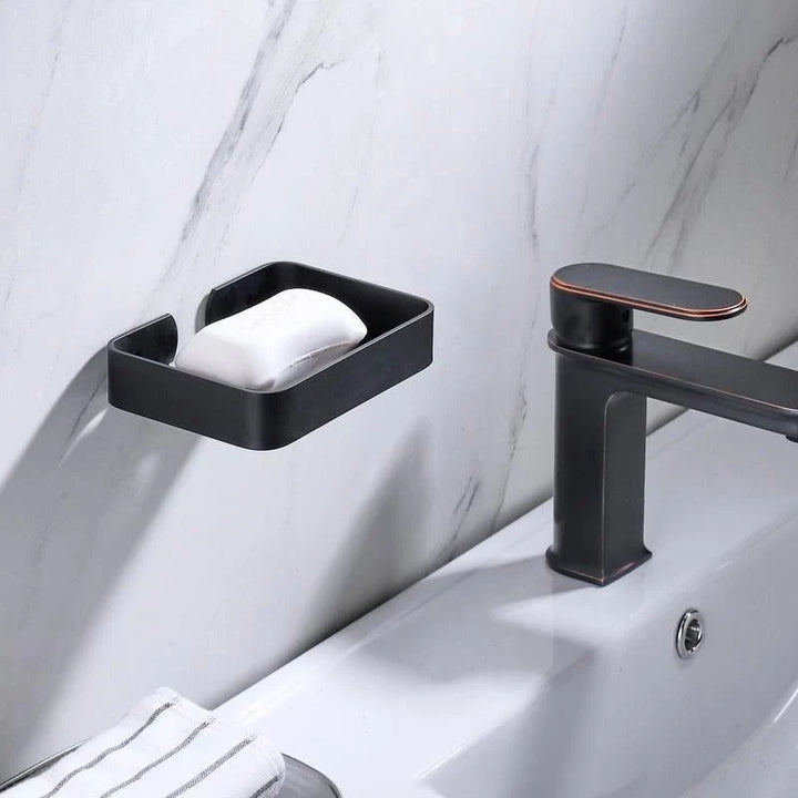 Saboneteira De Banheiro De Alumínio Preto - VERONA DECOR