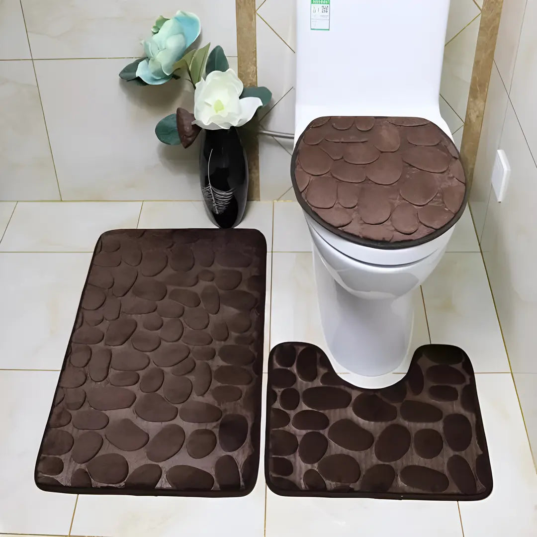 Jogo de Tapetes Banheiro Com 3 Peças | Conforto e Elegância - Verona Decor - VERONA DECOR