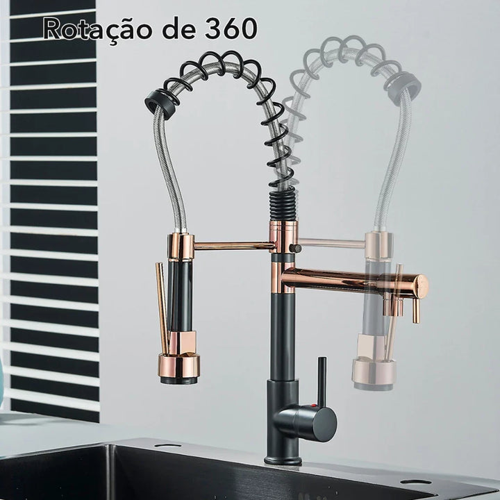 Torneira Cozinha Gourmet Monocomando Com Spray Extensor - VERONA DECOR