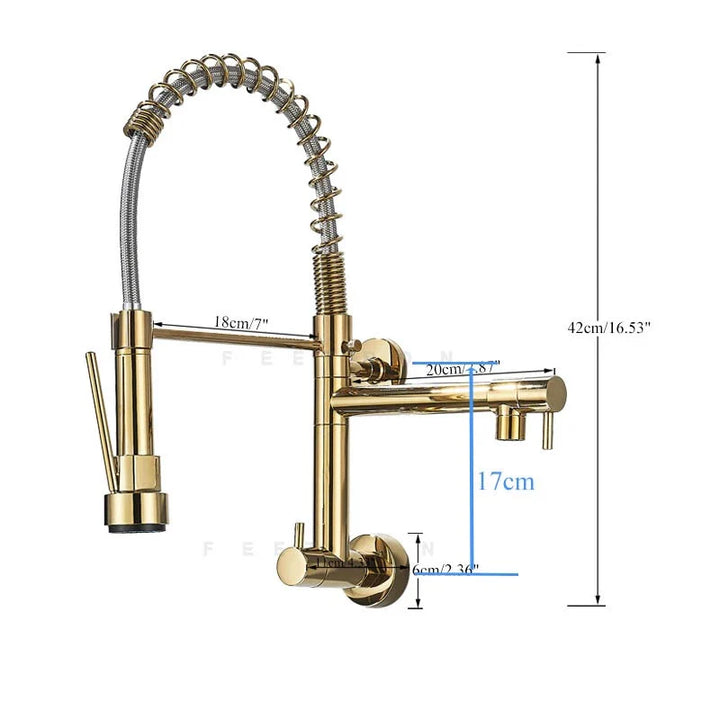 Torneira Cozinha Gourmet Monocomando De Parede Móvel Misturador Cozinha Água Fria - VERONA DECOR