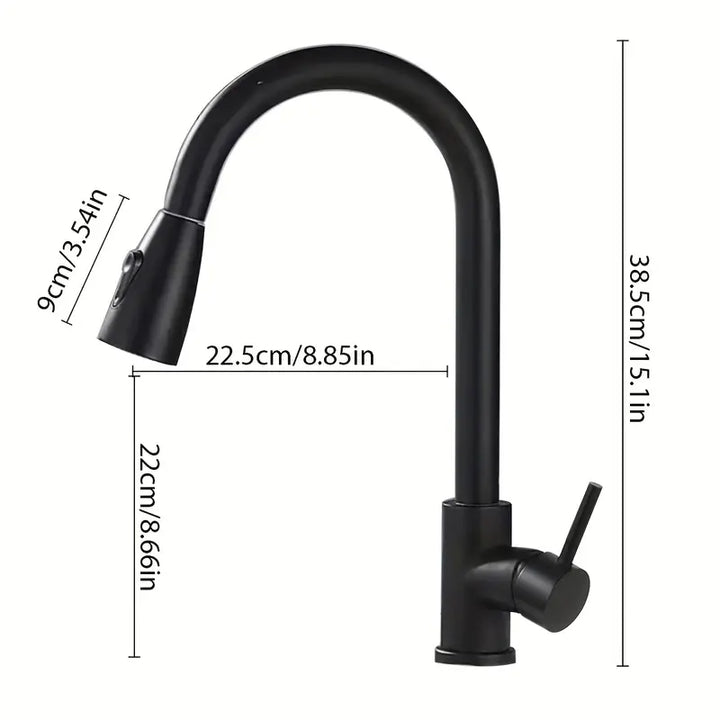 Torneira Gourmet Pia Cozinha Com Extensor Flexível Misturador Monocomando Spray Arejador Articulado Inox - VERONA DECOR