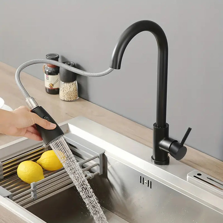 Torneira Gourmet Pia Cozinha Com Extensor Flexível Misturador Monocomando Spray Arejador Articulado Inox - VERONA DECOR