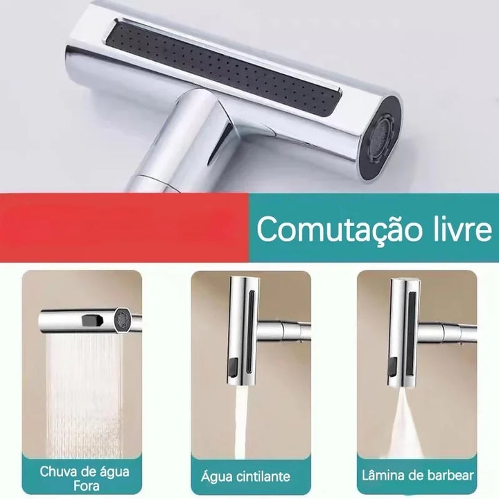 Torneira De Cozinha Cascata 360° Com 3 Funções - VERONA DECOR