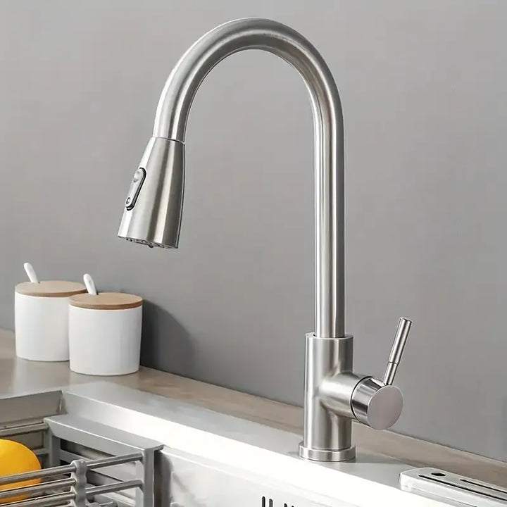 Torneira Gourmet Pia Cozinha Com Extensor Flexível Misturador Monocomando Spray Arejador Articulado Inox - VERONA DECOR