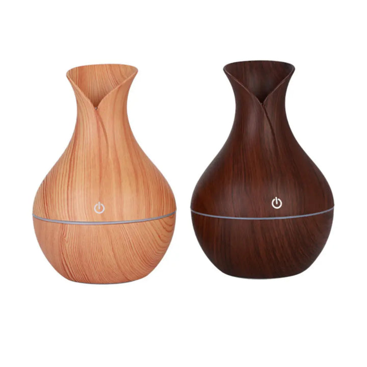 Umidificador Ultrassônico WoodVase – Aromatizador USB com LED Colorido - Verona Decor - VERONA DECOR